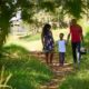 Community forest, Urban parks and green spaces for minority communities grants: happy black family walking in park